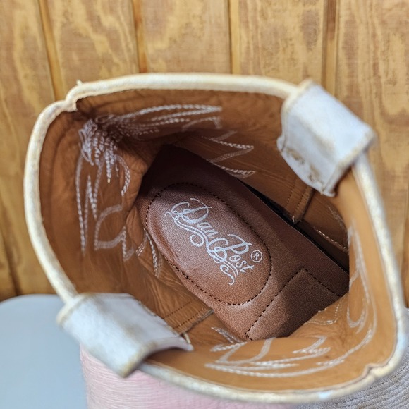 Dan Post Women's Standing Room Only Boots Sz 7 Distressed White Ankle DP4059 - Picture 10 of 10